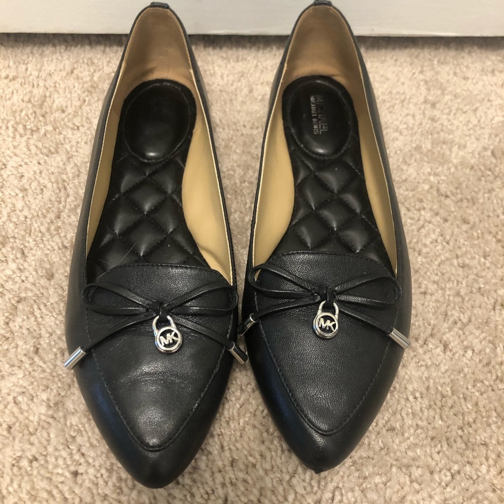 Michael Kors Black Leather Flats
